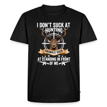 Je ne suce pas les animaux de chasse sucer à rester debout - T-shirt Premium bio Homme - noir - Devant - Nico (187cm)