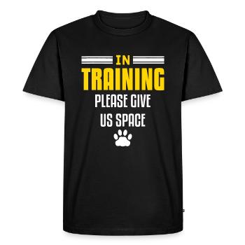 Mens Funny Pet Animal Dogs Training Quote For A Do - Men's Premium Organic T-Shirt - black - Front - Nico (187cm)