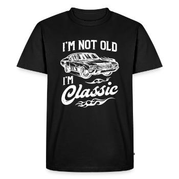Je ne suis pas vieux Je suis Classic Vintage Muscle Car Lover G - T-shirt Premium bio Homme - noir - Devant - Nico (187cm)