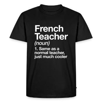 Français Définition de l’enseignant Drôle de sapin de retour à l’école - T-shirt Premium bio Homme - noir - Devant - Nico (187cm)