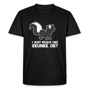 J’aime vraiment les mouffettes, d’accord? Drôle de moufette - T-shirt Premium bio Homme - noir - Devant - Nico (187cm)