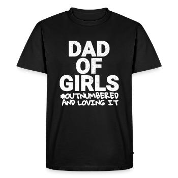 Mens Dad of Girls Outnumbered Birthday Fathers Day - Men's Premium Organic T-Shirt - black - Front - Nico (187cm)