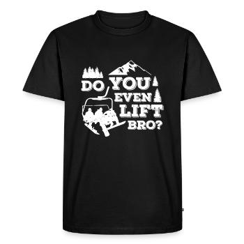 Funny Skiing Do You Even Lift Bro Ski Giftdo you e - Men's Premium Organic T-Shirt - black - Front - Nico (187cm)