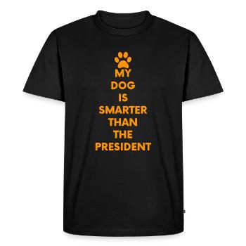 Mon chien est plus intelligent que le président drôle d’anti-tr - T-shirt Premium bio Homme - noir - Devant - Nico (187cm)