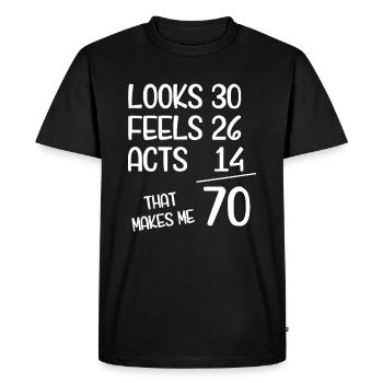 Drôle de 70 ans 70e anniversaire né en 1952 se sent - T-shirt Premium bio Homme - noir - Devant - Nico (187cm)