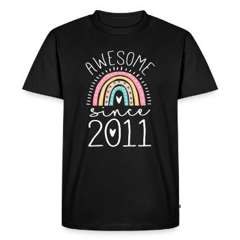 Awesome Since 2011 11th Birthday Rainbow Gifts Bor - Men's Premium Organic T-Shirt - black - Front - Nico (187cm)
