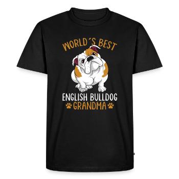 World´s Best English Bulldog Grandma Dog Owner Fun - Men's Premium Organic T-Shirt - black - Front - Nico (187cm)