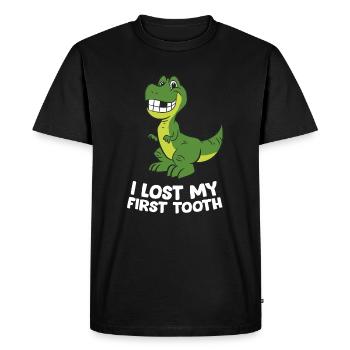J'ai perdu ma première dent Kids Dinosaur Lost First Too - T-shirt Premium bio Homme - noir - Devant - Nico (187cm)