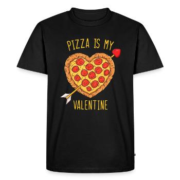 La pizza est ma Saint-Valentin drôle Saint-Valentin Garçons Gi - T-shirt Premium bio Homme - noir - Devant - Nico (187cm)