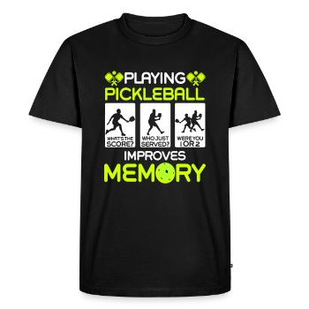 Jouer au pickleball améliore la mémoire Dink Player - T-shirt Premium bio Homme - noir - Devant - Nico (187cm)
