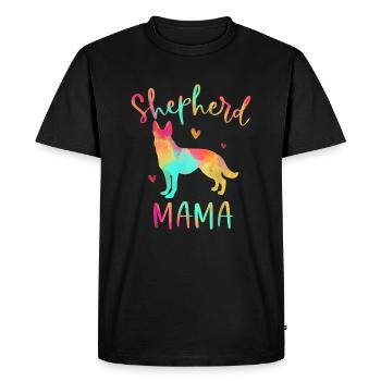 Shepherd Mama Colorful German Shepherd Gifts Dog M - Men's Premium Organic T-Shirt - black - Front - Nico (187cm)