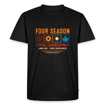 Quatre saisons Aménagement paysager total Entretien de la pelouse Ladscape A - T-shirt Premium bio Homme - noir - Devant - Nico (187cm)