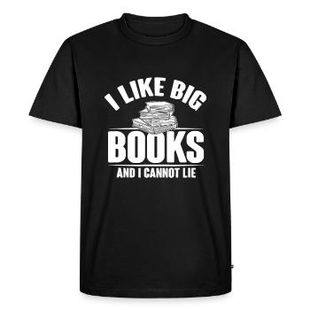 J’aime les gros livres et je ne peux pas mentir drôle - T-shirt Premium bio Homme - noir - Devant - Nico (187cm)