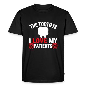 The Tooth Is I Love My Patients Dentist Valentines - Men's Premium Organic T-Shirt - black - Front - Nico (187cm)
