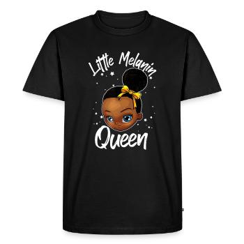 Drôle de petite fille Mélanine Cadeau | Mag sur l’histoire des Noirs - T-shirt Premium bio Homme - noir - Devant - Nico (187cm)