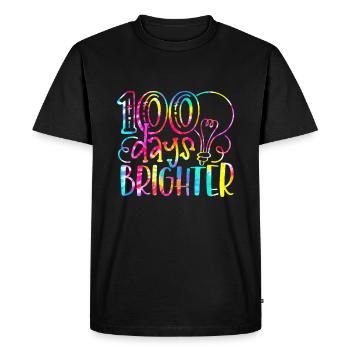 Tie Dye 100 Days Brighter Student Happy 100th Day - Men's Premium Organic T-Shirt - black - Front - Nico (187cm)