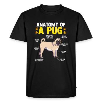 Anatomy Of A Pug Dog Funny Dog Lover Giftkawaii pu - Men's Premium Organic T-Shirt - black - Front - Nico (187cm)