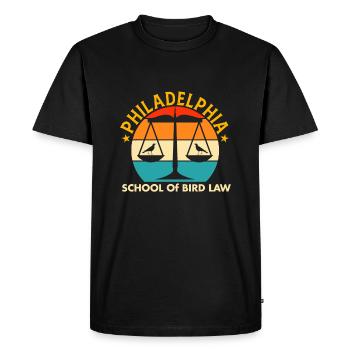 Vintage Retro Sunset Philadelphia School of Bird L - T-shirt Premium bio Homme - noir - Devant - Nico (187cm)