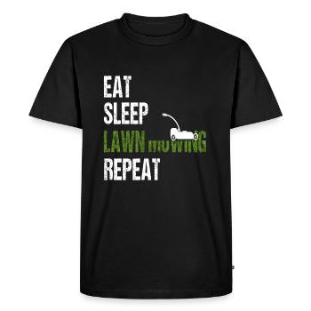 Chemise de tonte de pelouse Drôle de tondeuse à gazon Jardinage - T-shirt Premium bio Homme - noir - Devant - Nico (187cm)