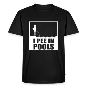 Drôle Sarcastique Je fais dans les piscines - T-shirt Premium bio Homme - noir - Devant - Nico (187cm)