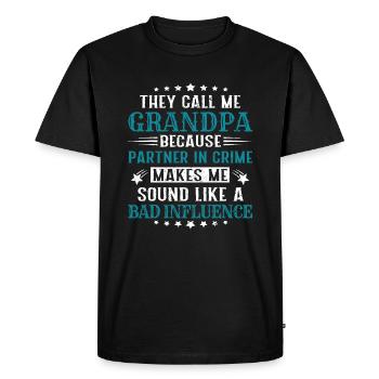 Ils m’appellent GRAND-PA Parce que Partenaire dans le crime - Fa - T-shirt Premium bio Homme - noir - Devant - Nico (187cm)
