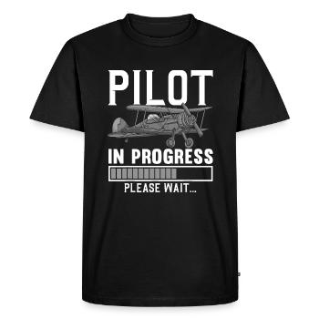 Pilote Art Hommes Femmes Compagnie aérienne Futur pilote Aviationp - T-shirt Premium bio Homme - noir - Devant - Nico (187cm)