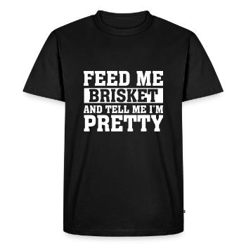 Nourrissez-moi de poitrine et dites-moi que je suis assez barbecue Gril - T-shirt Premium bio Homme - noir - Devant - Nico (187cm)