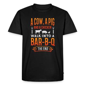 Barbecue BBQ Joke GIft For Grill Master Chef - Men's Premium Organic T-Shirt - black - Front - Nico (187cm)