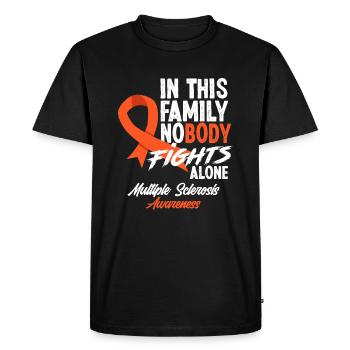 In This Family Nobody Fights Alone Multiple Sclero - Men's Premium Organic T-Shirt - black - Front - Nico (187cm)
