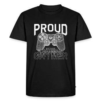 Fier gaymer, Gay Pride Gaming - T-shirt Premium bio Homme - noir - Devant - Nico (187cm)