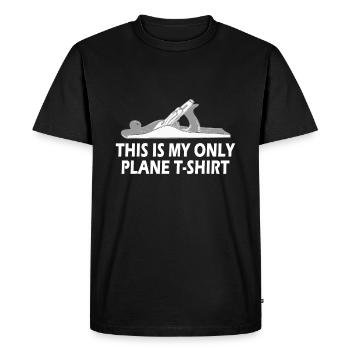 This Is My Only Plane Funny Woodwork - Men's Premium Organic T-Shirt - black - Front - Nico (187cm)
