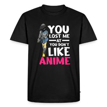 You Lost Me Anime, Manga Cosplay Otaku Gift Anime - Men's Premium Organic T-Shirt - black - Front - Nico (187cm)