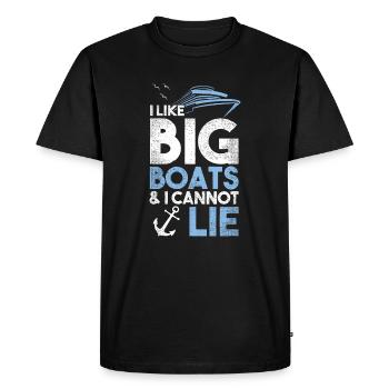 J’aime les gros bateaux et je ne peux pas mentir bateau de croisière - T-shirt Premium bio Homme - noir - Devant - Nico (187cm)