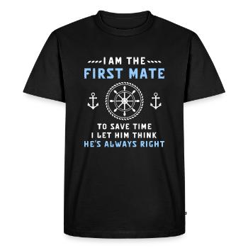 Premier lieutenant capitaine Je lui ai laissé penser qu’il est toujours gréé - T-shirt Premium bio Homme - noir - Devant - Nico (187cm)