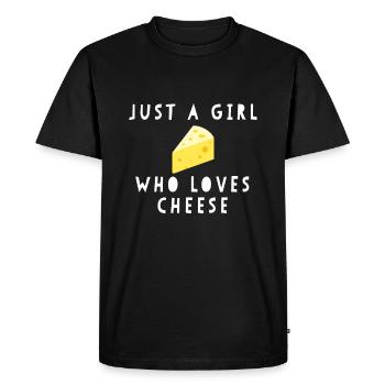 Just A Girl Who Loves Cheese Funny Women Sayingche - Men's Premium Organic T-Shirt - black - Front - Nico (187cm)