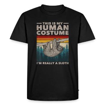 This Is My Human Costume I'm Really A Sloth Cute S - Men's Premium Organic T-Shirt - black - Front - Nico (187cm)
