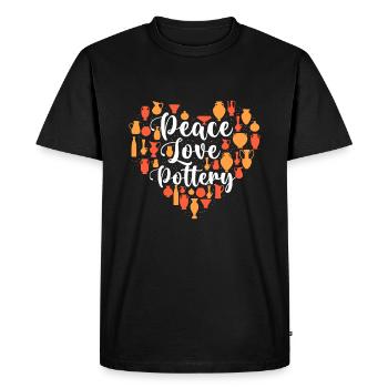 Peace Love Pottery - Ceramic Ceramicist Craft Art - Men's Premium Organic T-Shirt - black - Front - Nico (187cm)