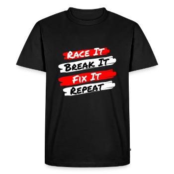 Race It Break It Fix It Repeat - Funny Racecar - T-shirt Premium bio Homme - noir - Devant - Nico (187cm)