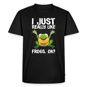 Drôle de Grenouille Cadeau Pour Enfants Hommes Femmes Têtard Cool Fr - T-shirt Premium bio Homme - noir - Devant - Nico (187cm)