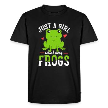 Frog Just A Girl Who Loves Frogs Gift - Men's Premium Organic T-Shirt - black - Front - Nico (187cm)