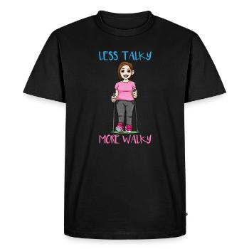 Less Talky More Walky Nordic Walking - Men's Premium Organic T-Shirt - black - Front - Nico (187cm)