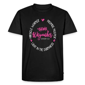 Waymaker Miracle Worker Promise Keeper Isaiah 42:1 - Men's Premium Organic T-Shirt - black - Front - Nico (187cm)