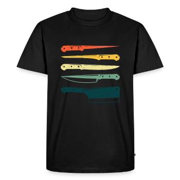 Drôle de couteau de chef pour hommes femmes couteaux de chef vintage - T-shirt Premium bio Homme - noir - Devant - Nico (187cm)