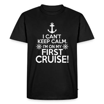 Je ne peux pas garder mon calme Première croisière - T-shirt Premium bio Homme - noir - Devant - Nico (187cm)