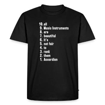 Drôles de musiciens Dictons Instrument de musique Accordéon - T-shirt Premium bio Homme - noir - Devant - Nico (187cm)