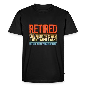 Drôle de retraité, drôle de grand-père, drôle de grand-mère - T-shirt Premium bio Homme - noir - Devant - Nico (187cm)