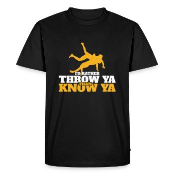 Définition de Wrestling Girl - Funny Wrestling Girl - T-shirt Premium bio Homme - noir - Devant - Nico (187cm)