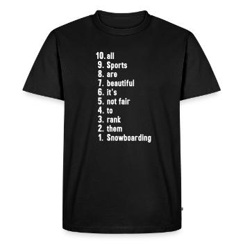 Drôle de sportif disant Cadeau de snowboard - T-shirt Premium bio Homme - noir - Devant - Nico (187cm)