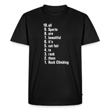Lustige Sportler Sprüche Klettern Geschenk - Männer Premium Bio T-Shirt - Schwarz - Vorne - Nico (187cm)