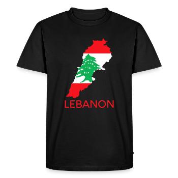 Lebanon Flag Cedar Tree Beirut Lebanese Arabic Ara - Men's Premium Organic T-Shirt - black - Front - Nico (187cm)